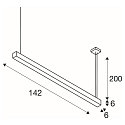 LED Pendelleuchte Q-LINE PD DALI Single, L�nge 142cm, 47W 3000K 3700lm 120�, schwarz
