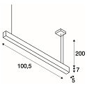 SLV LED Profil-Pendelleuchte GLENOS, 100.5cm, UGR < 28, dimmbar 1-10V, 43W 4000K 3300lm, Mattschwarz