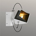 SLV LED Wandleuchte MERADO FLOOD WL, TRIAC dimmbar, dreh- und schwenkbar, 40W 115�, 4000K 3200lm, Wei�
