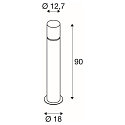 SLV Pollerleuchte ROX ACRYL, IP65 IK02, zylindrisch, E27 max. 20W, Edelstahl 304 / Diffusor opalwei�, offenes Kabel, 90cm