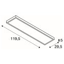SLV LED Deckenleuchte PANEL f�r BAP, 120 x 30cm, UGR , 45W 3000K 3100lm 90�, silbergrau