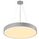 SLV LED Decken-/Pendelleuchte MEDO 60 CW AMBIENT, 40W 3000/4000K 4870lm 105�, DALI dimmbar, Silbergrau