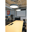 SLV LED Decken-/Pendelleuchte MEDO 60 CW AMBIENT, 40W 3000/4000K 4870lm 105�, DALI dimmbar, Silbergrau
