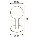 SLV Outdoor Stehleuchte GLOO PURE 44 Pole, E27, IP44 IK04, Schirm � 20cm, H�he 44cm, Anthrazit