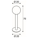 SLV Outdoor Floorlamp GLOO PURE 70 Pole, E27, IP44 IK04, shade � 20cm, height 70cm, anthracite