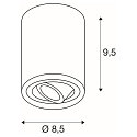 SLV Deckenleuchte TRILEDO CL, Zylinder, GU10 QPAR51 max. 10W, drehbar und schwenkbar, Wei�