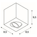 SLV Deckenleuchte TRILEDO SINGLE, IP20, GU10 QPAR51 max. 10W, dreh- und schwenkbar, Quader, Wei�