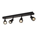 Wand- und Deckenleuchte PURI CW, Quad, 4x GU10 QPAR51, mit Dekoringen, Schwarz