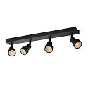 SLV Wand- und Deckenleuchte PURI CW, Quad, 4x GU10 QPAR51, mit Dekoringen, Schwarz