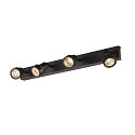 SLV Wand- und Deckenleuchte PURI CW, Quad, 4x GU10 QPAR51, mit Dekoringen, Schwarz