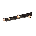 SLV Wand- und Deckenleuchte PURI CW, Quad, 4x GU10 QPAR51, mit Dekoringen, Schwarz
