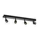 SLV Wand- und Deckenleuchte PURI CW, Quad, 4x GU10 QPAR51, mit Dekoringen, Schwarz