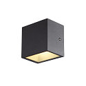 SLV LED Outdoor Wall luminaire SITRA CUBE WL, UP/DOWN, IP44 IK05, 10W 3000K, 2x 560lm 90�, anthracite