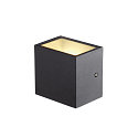 SLV LED Outdoor Wall luminaire SITRA CUBE WL, UP/DOWN, IP44 IK05, 10W 3000K, 2x 560lm 90�, anthracite