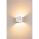 SLV LED Au�enwandleuchte SITRA S WL UP/DOWN, IP65 IK05, 11W 3000/4000K (CCT Switch) 1100/1270lm 2x105�, schaltbar, wei�