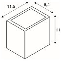 SLV LED Outdoor Wall luminaire SITRA CUBE WL, UP/DOWN, IP44 IK05, 10W 3000K, 2x 560lm 90�, rust-colored
