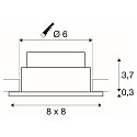 LED Outdoor Einbau-Downlight PATTA-I SQUARE DTW, IP65 IK02, 7.3W 1800-3000K 440lm, CRi 97, Dim-to-Warm, starr, schwarz