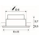 SLV LED Outdoor Einbau-Downlight PATTA-I SQUARE DTW, IP65 IK02, 7.3W 1800-3000K 440lm, CRi 97, Dim-to-Warm, starr, wei�