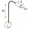 SLV Premium-LED Displayleuchte DIO FLEX PLATE, mit Flex-Arm und Schalter, 1.9W 45�, 3000K 82lm, Wei�