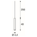 Pendelleuchte FITU PD, E27, L�nge 40cm, Pendel 250cm, offenes Kabelende, Schwarz