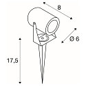 SLV Outdoor LED Erdspie�-Leuchte LED SPIKE, IP55 IK06, 6W 3000K 400lm 40�, mit IP-Steckerkabel, neigbar, anthrazit
