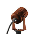 SLV Outdoor LED Erdspie�-Leuchte LED SPIKE, IP55 IK06, 6W 3000K 400lm 40�, mit IP-Steckerkabel, neigbar, rostfarben