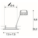 SLV Ceiling recessed luminaire PIKA, GU10 QPAR51, square, fixed, polished brass
