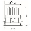 SLV LED Deckeneinbauleuchte HORN MAGNA, 7.7W 3000K,, 415lm 25�, Schwarz