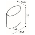 SLV LED Wandleuchte KENKUA SPOT LED, E27, 40W, 25�, 3000K, 200lm, chrom, Glas milchig