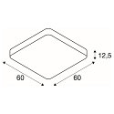SLV LED Decken-/Pendelleuchte MEDO 60 SQUARE DALI, 39W 3000K 3300lm 105�, Wei�