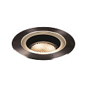 SLV LED Bodeneinbauleuchte DASAR� 270 LED Au�enleuchte, rund, symmetrische Abstrahlung, 30W, IP65/IP67, schwarz, Edelstahl, 3000K