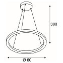 LED Pendelleuchte ONE 60 DALI, 25W 3000/4000K 1400/1500lm , DALI dimmbar, schwarz