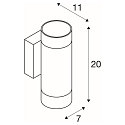 SLV Wandleuchte ASTINA UP/DOWN, Zylindrisch, 2x GU10 QPAR51, wei�