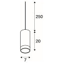 SLV Pendelleuchte ASTINA, Zylindrisch, GU10 QPAR51, offenes Kabelende, ohne Baldachin / Adapter, wei�