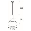Pendelleuchte PHELIA 275, E27, schwarz/wei�