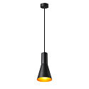 SLV Pendelleuchte PHELIA 130 PD, � 13cm, E27 max. 23W, Schwarz / Gold