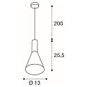 SLV Pendelleuchte PHELIA 130 PD, � 13cm, E27 max. 23W, Schwarz / Gold