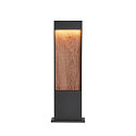 SLV Outdoor LED Stehleuchte FLATT POLE, IP65 IK03, eckig, 65cm, 10W 3000/4000K (CCT Switch), offenes Kabelende, anthrazit / braun