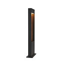 SLV Outdoor LED Stehleuchte FLATT POLE, IP65 IK03, eckig, 65cm, 10W 3000/4000K (CCT Switch), offenes Kabelende, anthrazit / braun