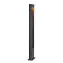 Outdoor LED Stehleuchte FLATT POLE, IP65 IK03, eckig, 100cm, 10W 3000/4000K (CCT Switch), offenes Kabelende, anthrazit / braun