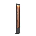 Outdoor LED Stehleuchte FLATT POLE, IP65 IK03, eckig, 100cm, 10W 3000/4000K (CCT Switch), offenes Kabelende, anthrazit / braun