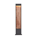 SLV Outdoor LED Stehleuchte FLATT POLE, IP65 IK03, eckig, 100cm, 10W 3000/4000K (CCT Switch), offenes Kabelende, anthrazit / braun