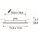 SLV LED Ceiling recessed luminaire SENSER 12 LED, square, 440lm, IP20, white, 3000K