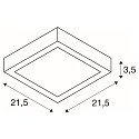 SLV LED Wand-/Deckenleuchte SENSER 24 CW, eckig, 15W, 1200lm, IP20, wei�, 15W 3000K