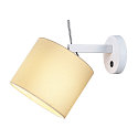 SLV Wall luminaire FENDA, E27 max. 25W, with switch, rotating + swiveling, shade excl., white / chrome