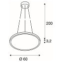 LED Pendelleuchte PANEL 60 DALI LED, rund, 42W, 110�, 3000K, 3150lm, wei�