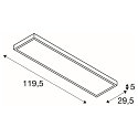 SLV LED Deckenleuchte PANEL DALI LED, 1200x300mm, 45W, 90�, 4000K, 3400lm, grau