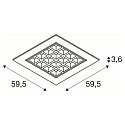 SLV LED Deckeneinbauleuchte LED PAVONO 600x600, 100�, UGR 16, wei�, 4000K, 3350lm