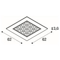 LED Deckeneinbauleuchte LED PAVONO 620x620, 100�, UGR 16, wei�, 3000K, 3200lm