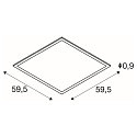 SLV LED Rasterdecken-Einbauleuchte LED PANEL 600x600, 59.5 x 59.5cm, UGR90, wei�, 35W 3000K 4000lm 120�